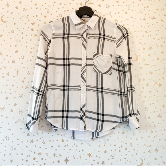 Rails Hunter White Jet Flannel Long Sleeve Shirt - Picture 2 of 16